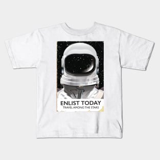 Enlist today Travel among the stars Kids T-Shirt